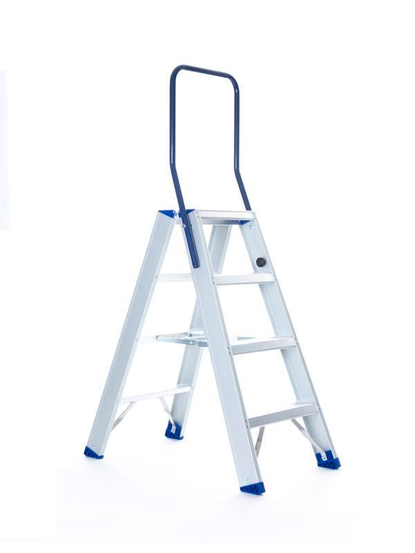 Professionele dubbele trap van Eurostairs 2x4 treden, Doe-het-zelf en Bouw, Ladders en Trappen, Trap, Nieuw, Opvouwbaar of Inschuifbaar