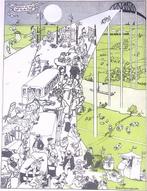 Spotprent over tolheffing op de bruggen (lijst optie), Antiek en Kunst, Verzenden