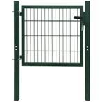 vidaXL Poort 105x150 cm staal groen, Tuin en Terras, Verzenden, Nieuw