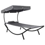 Grijs Loungebed met Luifel - Tweede Kansje! Perfecte Deal, Overige materialen, Verzenden, Nieuw, Stoel