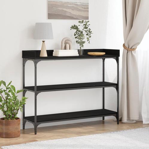 vidaXL Console Tafel Zwart Eiken 100x30x80 cm Engineered, Huis en Inrichting, Tafels | Bijzettafels, Nieuw, Verzenden