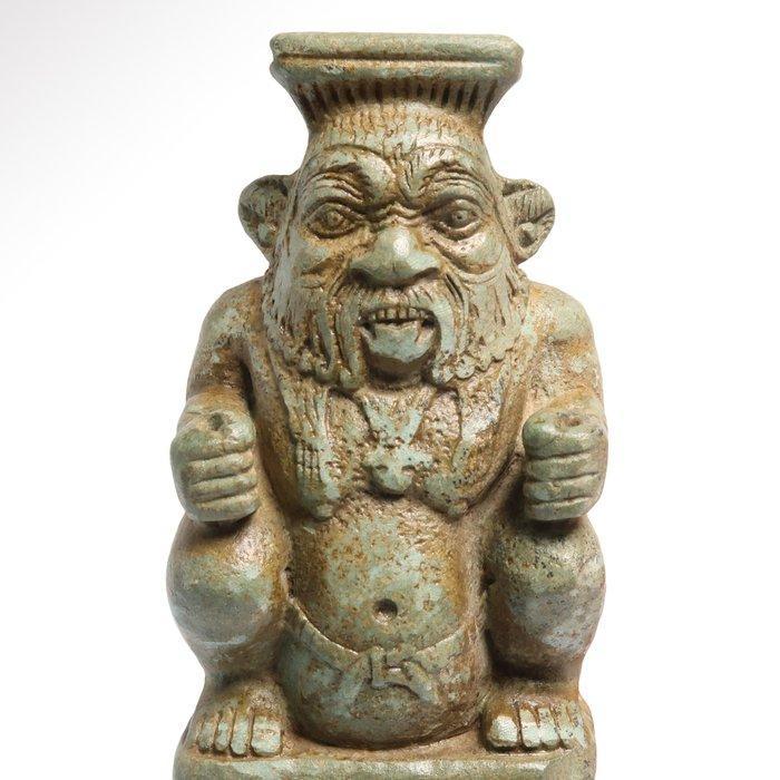 Oud-Egyptisch Speksteen Beeld van de Bes-vraan, Antiek en Kunst, Antiek | Overige Antiek