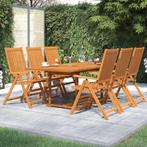 vidaXL 7-delige Tuinset massief acaciahout, Tuin en Terras, Tuinsets en Loungesets, Verzenden, Nieuw, Tuinset