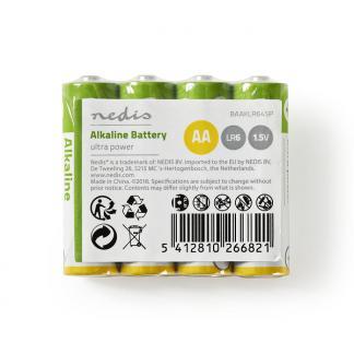 AA batterij - Nedis - 4 stuks (Alkaline, 1.5 V), Doe-het-zelf en Bouw, Gereedschap | Machine-onderdelen en Toebehoren, Verzenden