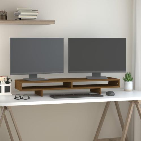 vidaXL Monitorstandaard 100x27x14 cm massief grenenhout, Computers en Software, Overige Computers en Software, Nieuw, Verzenden