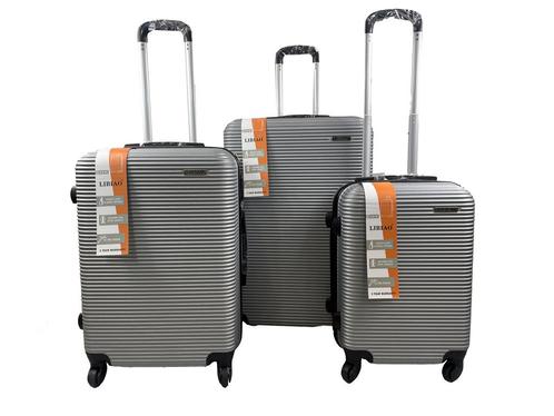 Libiao  Kofferset 3 Delig - 85l &  50l & 30l -  Zilver Grijs, Handtassen en Accessoires, Koffers, Ophalen of Verzenden