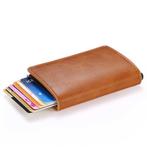 RFID Creditcard Houder Portemonnee - Vintage Leren Aluminium, Handtassen en Accessoires, Portemonnees, Nieuw, Verzenden