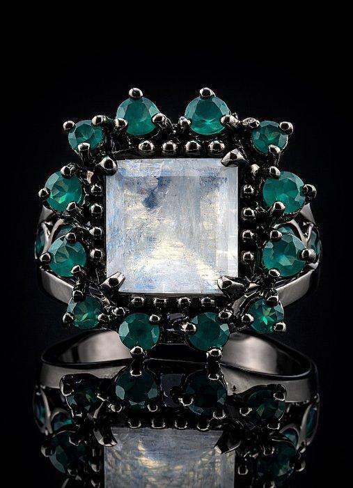 Onyx - Zilver - Ring - Mystic Halo, Antiek en Kunst, Curiosa en Brocante