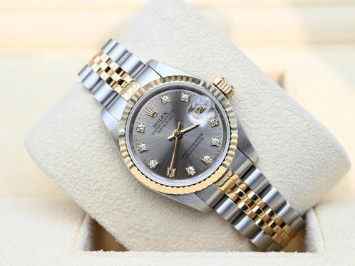 Rolex Lady-Datejust Ref. 69173 Year 1993 (Box & Papers), Handtassen en Accessoires, Horloges | Dames, Goud, Zo goed als nieuw