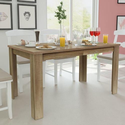 vidaXL Eettafel 140x80x75 cm eikenkleurig, Maison & Meubles, Tables | Tables à manger, Envoi