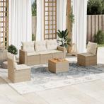 vidaXL 6-delige Loungeset met kussens poly rattan beige, Tuin en Terras, Tuinsets en Loungesets, Verzenden, Nieuw, Loungeset