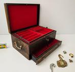 Antiek Frans juwelen kabinet - Boîte à bijoux - Bois - Skai, Antiek en Kunst
