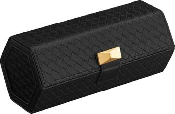 Horlogebox - Luxe Watch - Geweven PU Leder - Inkt Zwart, Ophalen of Verzenden, Nieuw