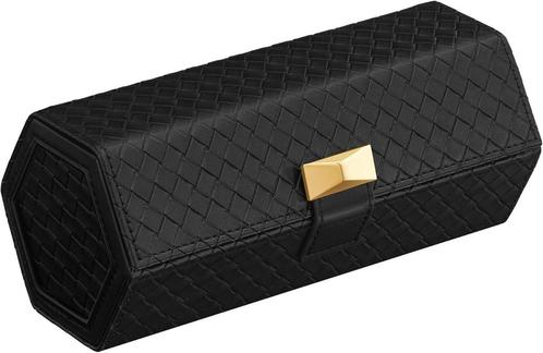 Horlogebox - Luxe Watch - Geweven PU Leder - Inkt Zwart, Handtassen en Accessoires, Horloges | Heren, Nieuw, Ophalen of Verzenden