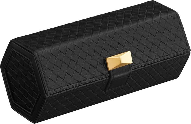 Horlogebox - Geweven PU Leder - Inkt Zwart, Handtassen en Accessoires, Horloges | Heren, Nieuw, Ophalen of Verzenden