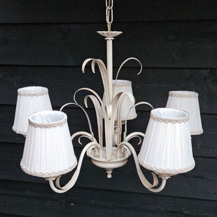 Kroonluchter - Smeedijzer - Tole kroonluchter lampenkap, Antiek en Kunst, Curiosa en Brocante