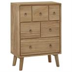 vidaXL Commode 56x30x80 cm Bois massif de teck, Huis en Inrichting, Kasten | Overige, Verzenden