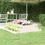 vidaXL Plantenbak 110x110x27 cm massief grenenhout wit, Tuin en Terras, Verzenden, Nieuw