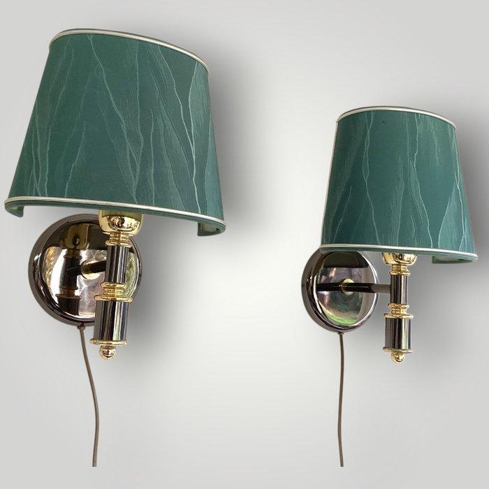 Wandlamp (2) - Stijlvolle set - Metaal, Messing, Textiel, Antiek en Kunst, Curiosa en Brocante