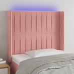 vidaXL Hoofdbord LED 103x16x118/128 cm fluweel roze, Nieuw, Verzenden