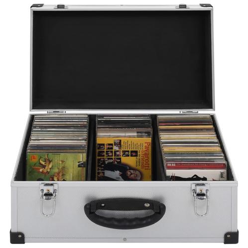 vidaXL Cd-koffer voor 60 cds aluminium ABS zilverkleurig, Computers en Software, Harde schijven, Nieuw, Verzenden