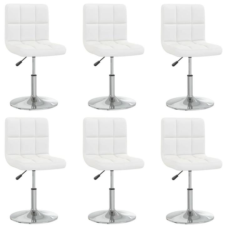 vidaXL Eetkamerstoelen 6 st kunstleer wit, Huis en Inrichting, Stoelen, Nieuw, Verzenden