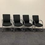 Complete set 4 stuks vergaderstoelen Euroseats Vienna, zwart, Huis en Inrichting, Gebruikt, Zwart
