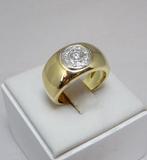 Bague - 18 carats Or jaune Diamant (Naturelle) - Diamant, Handtassen en Accessoires, Ringen, Nieuw
