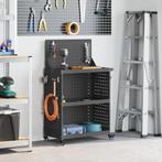 vidaXL Gereedschapswagen Zwart 65 x 35 x 111 cm Poedercoated, Verzenden, Nieuw