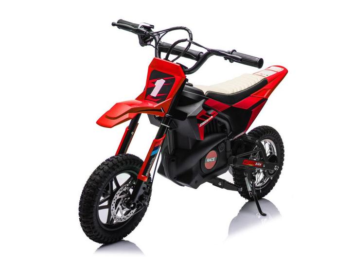 Crossmotor, 24 volt elektrische kinder motor met geveerde wi, Kinderen en Baby's, Speelgoed | Buiten | Accuvoertuigen, Nieuw, Ophalen of Verzenden