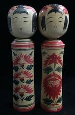 Set van 2 / Japanse vintage houten Kokeshi-pop (H:29cm) -