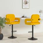 vidaXL Tabourets de bar lot de 2 jaune moutarde tissu, Maison & Meubles, Verzenden, Neuf