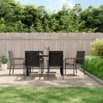vidaXL Chaises de jardin lot de 6 noir 55x61,5x90cm, Jardin & Terrasse, Neuf, Verzenden