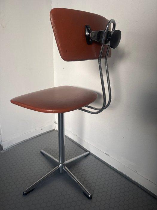 Bureaustoel - Leder, Chroom, Antiek en Kunst, Kunst | Designobjecten