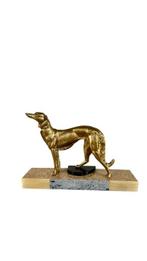 Sculpture, Lévrier greyhound - 30 cm - Marbre, Régule - 1930
