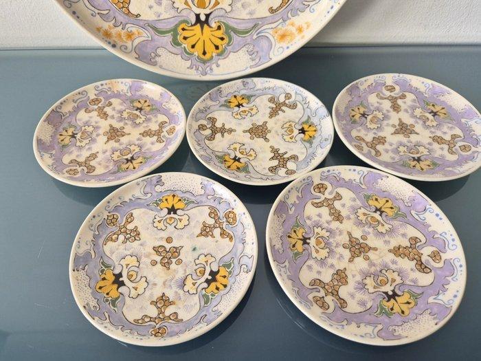 Plateelfabriek Zuid-Holland - Gouda plateel - Bord (6) -, Antiek en Kunst, Kunst | Designobjecten