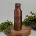 Puur koperen waterfles bruin gegraveerd ± 750 ml (zware, Ophalen of Verzenden, Nieuw