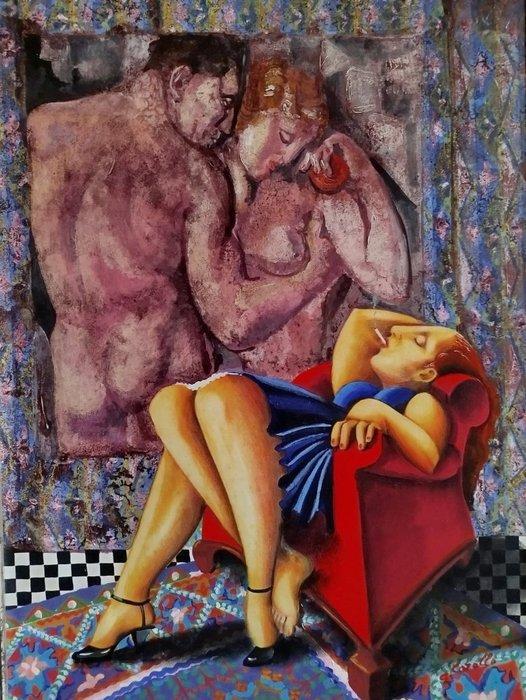 Giovanni Corallo (XX) - Attamaria, Antiquités & Art, Art | Peinture | Moderne