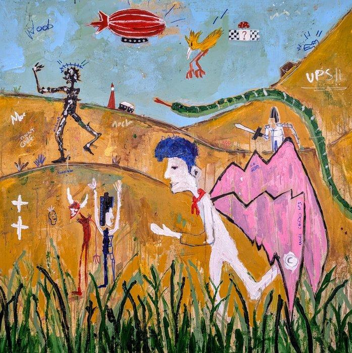 Santiago Andúgar - Ángel de paseo - XL NO Reserve, Antiek en Kunst, Kunst | Schilderijen | Modern