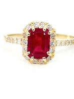 Bague - 14 carats Or jaune Rubis - Diamant, Bijoux, Sacs & Beauté