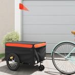 vidaXL Fietstrailer 45 kg ijzer zwart en oranje, Verzenden, Nieuw