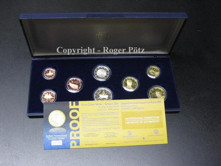 Griechenland 3,88 Euro munten set Kms 2011 Pp bimetall, Postzegels en Munten, Munten | Europa | Euromunten, België, Verzenden