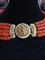 Kraagketting - 14 karaat Geel goud Koraal - Koraal - Ketting