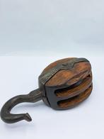 Objets maritimes - Hijsblok-Katrol - Fer forgé/Bois, Antiek en Kunst