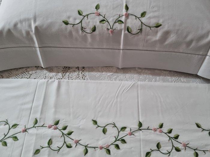 Laken - 285 cm - 265 cm, Antiek en Kunst, Antiek | Tapijten, Tafelkleden en Textiel