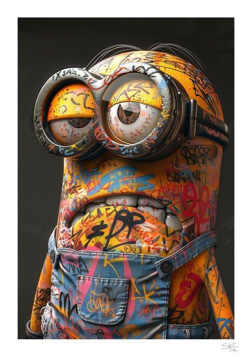 SKE - Minion Vandalized, Antiek en Kunst, Kunst | Schilderijen | Modern