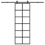 vidaXL Schuifdeur met beslag 76x205 cm ESG-glas en aluminium, Doe-het-zelf en Bouw, Deuren en Vliegenramen, Verzenden, Nieuw