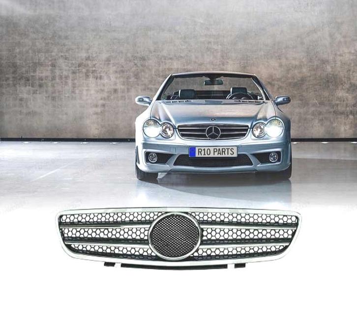 Calandre Sport Amg Pour Mercedes Sl R230 01-06 Noir Chromé, Auto-onderdelen, Carrosserie, Verzenden