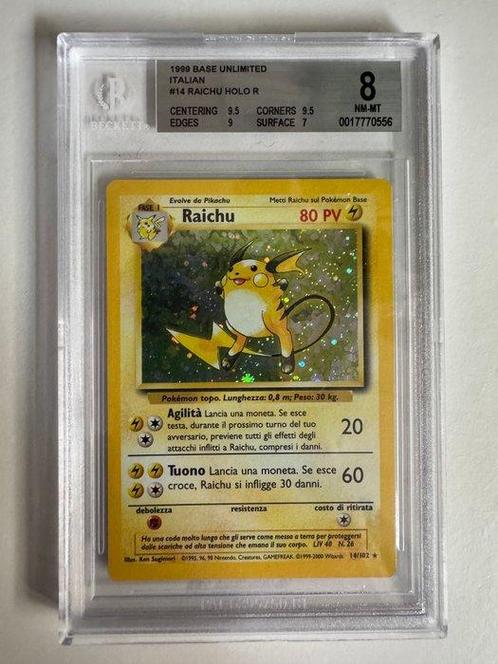 Beckett - 1 Graded card - Pokémon - Raichu - Beckett 8, Hobby en Vrije tijd, Verzamelkaartspellen | Pokémon
