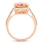 Ring - 14 karaat Roségoud - 4.15ct. tw. Morganiet - Diamant, Nieuw